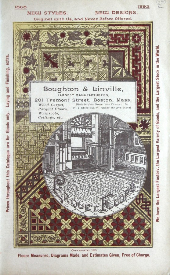 Boughton & Linville: Parquet Floors: 1889: Page 1