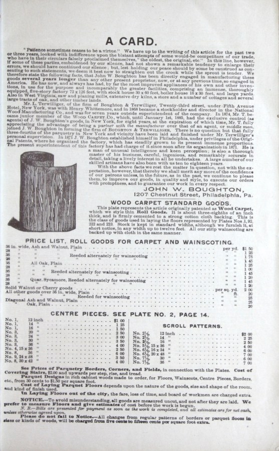 Boughton & Linville: Parquet Floors: 1889: Page 3