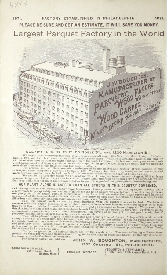 Boughton & Linville: Parquet Floors: 1889: Page 32