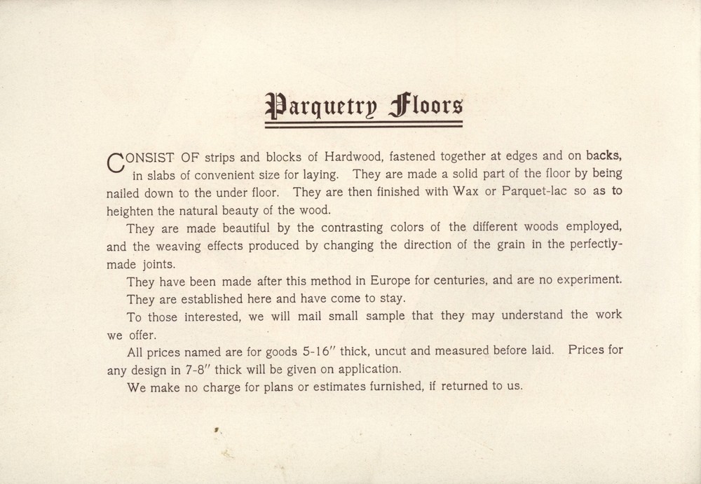 Parquet Floors & Borders: 1903: Page 2