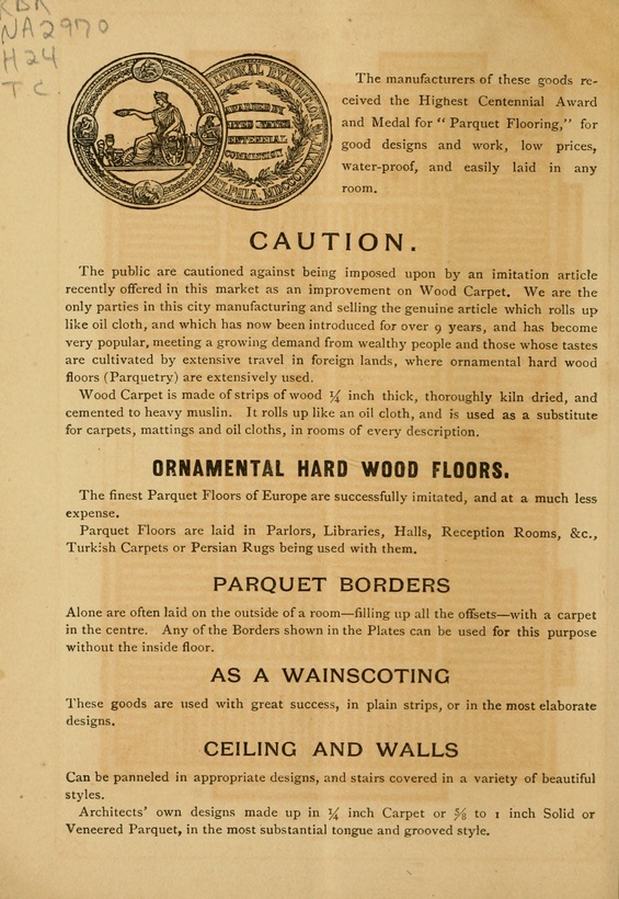 Wood Carpet Co's Elegant Parquet & Inlaid Floors: c. 1890: Page 2